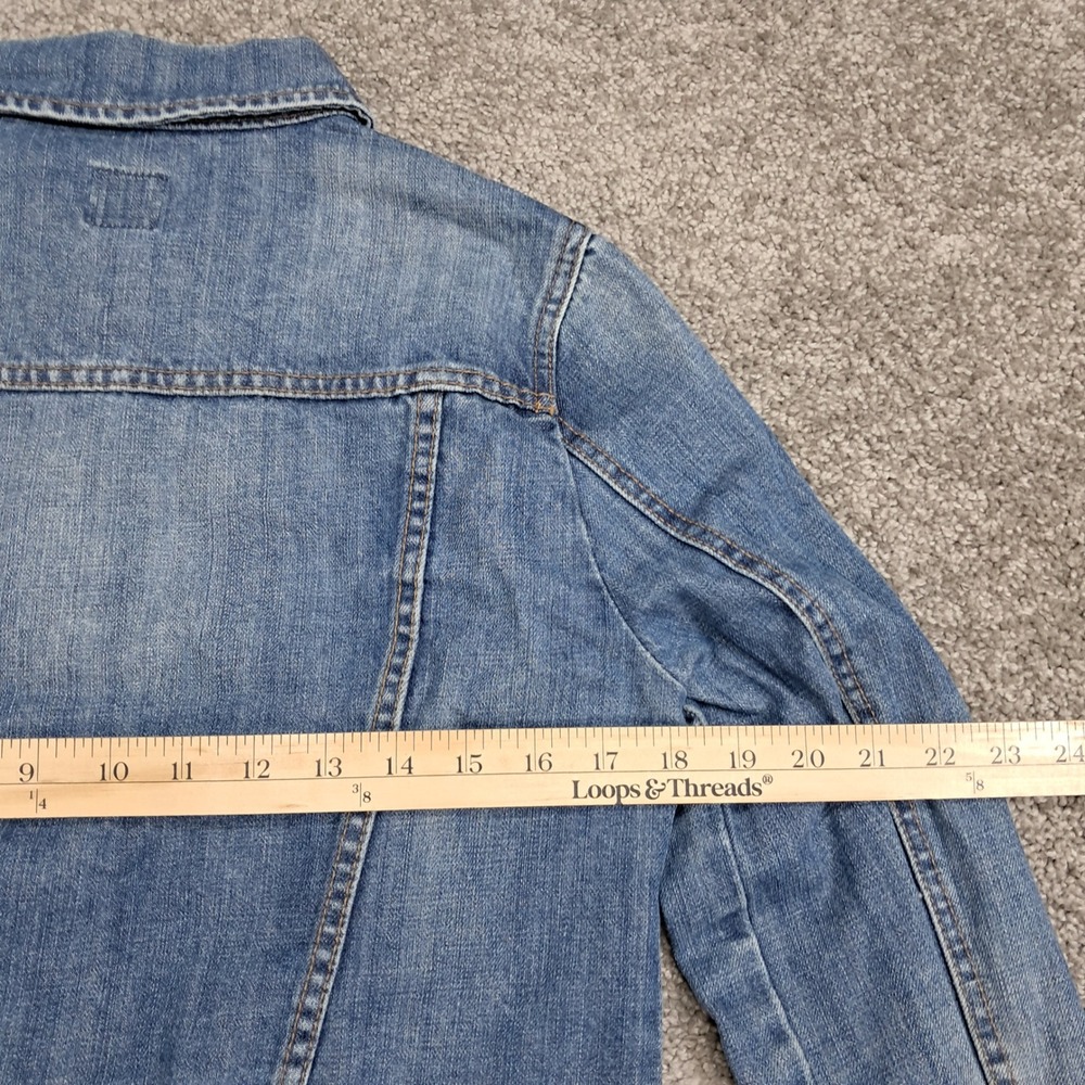 JCP Womens Medium Wash 100% Cotton Denim Trucker Jacket Blue Size Medium - Picture 6 of 7